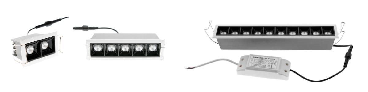 LedStoren LINJA 2, LINJA 5 ja LINJA 10 spotit.
