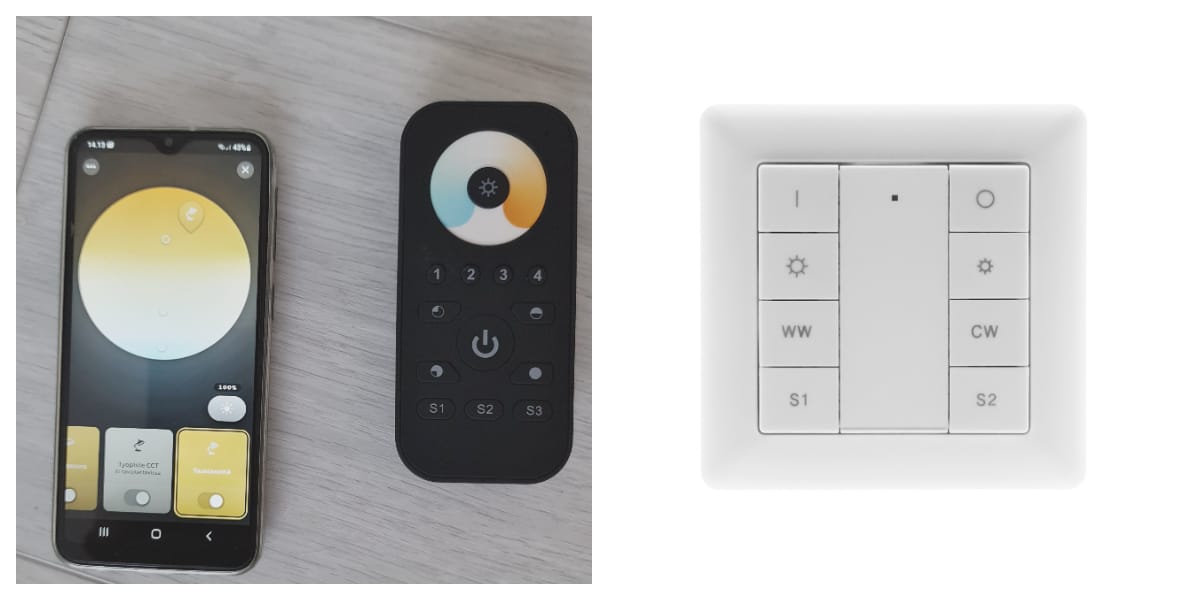 Zigbee asennus, ohjaimia mobiili ja kaukosäädin