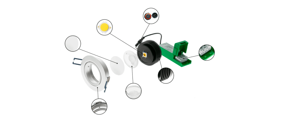 Led valaisimen hintaan vaikuttavat valaisimen komponentit.