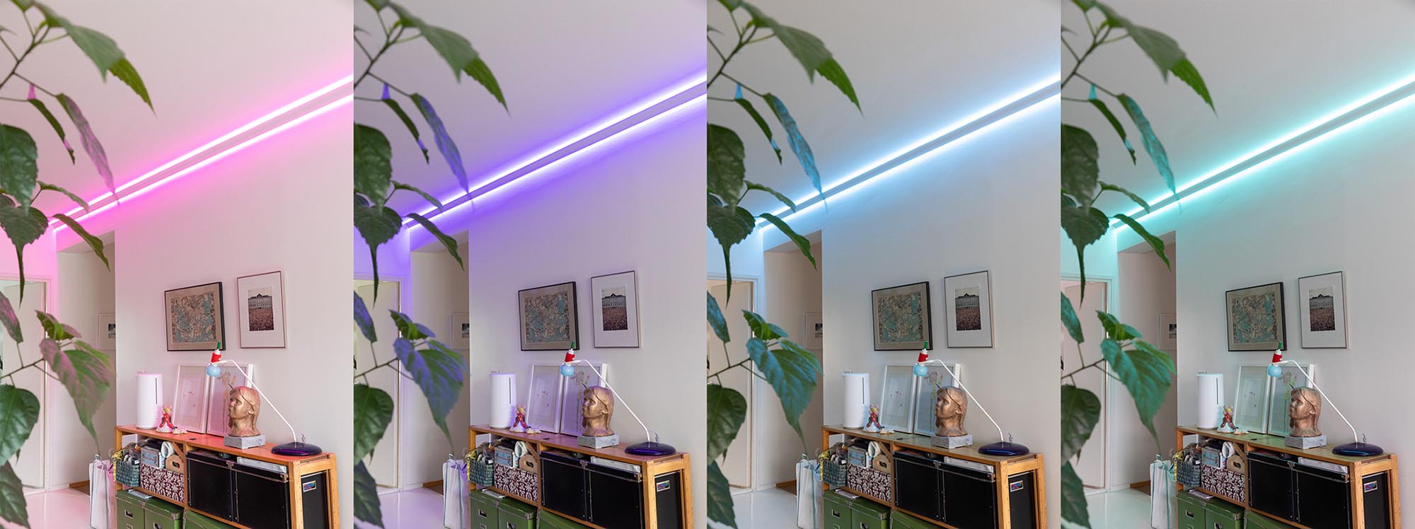 Beispiele für die verschiedenen RGB-Farben des Farbbands.