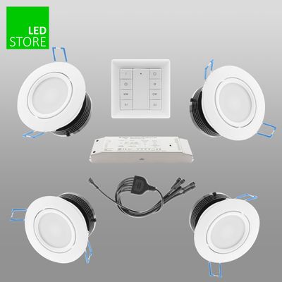 033 CCT LED-Leuchte 4 Stück SETTI mit drahtloser Steuerungstaste