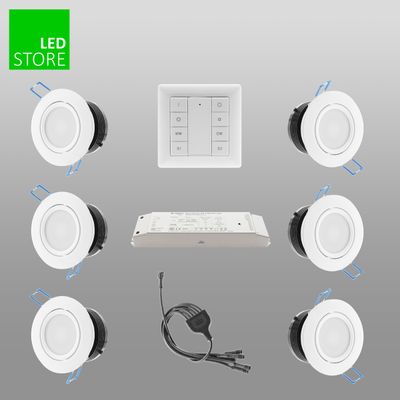 033 CCT LED-Leuchte 6 Stück SETTI mit drahtloser Steuerungstaste