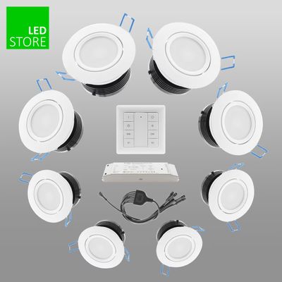 033 CCT LED-Leuchte 8 Stück SETTI mit drahtloser Steuerungstaste