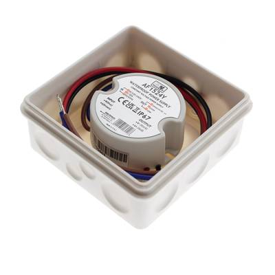 Runder elektrischer Steckverbinder mit farbigen Drähten, markierten Eingangs- und Ausgangsklemmen - hochwertige LED-Beleuchtungskomponenten.