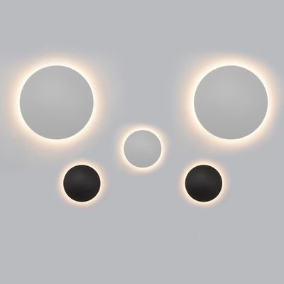 Eclipse Wandleuchten-Set, 5 Lampen, dimmbar, dimmbar, schwarz-weiß