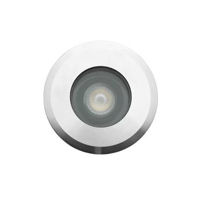 Zylindrisches, silber-schwarzes LED-Kabel für den Außenbereich mit weißem Sockel, ideal für die Beleuchtung von Gärten und Wegen.