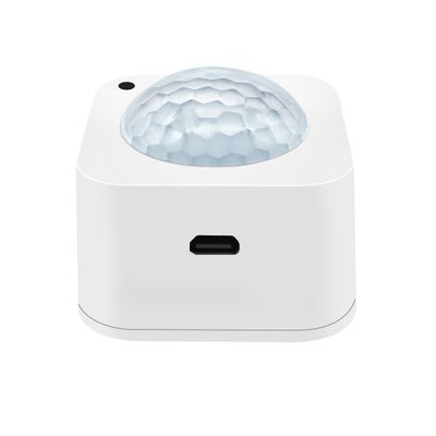 Strukturierte, kuppelförmige Sensorvorrichtung mit seitlichem Anschluss, ideal für die Automatisierung von LED-Beleuchtung und die Integration von Smart Home.