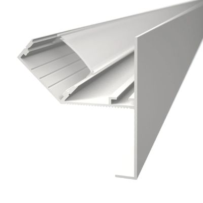 White aluminum profile for LED strip on the edge of plasterboard, 2000x30x40mm, for indirect lighting