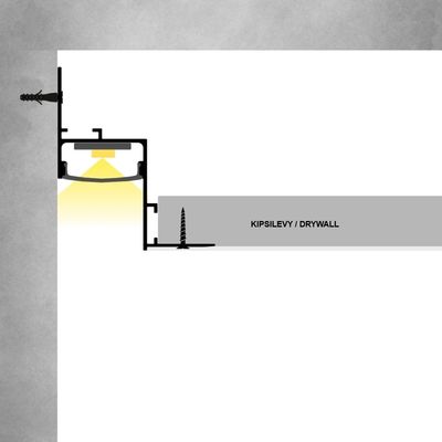 Led-Profil EPÄSUORA Z Wand-/Deckenleiste, Installationsplan