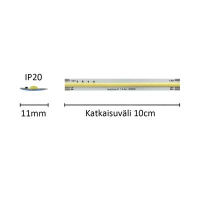 Maßgefertigtes LED-Band SOLO TUNNELMA, CCT, 36 V, 14,4 W/m, IP20, CRI 94