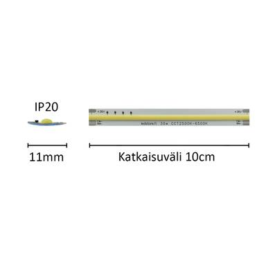 Maßgefertigtes LED-Band SOLO TUNNELMA, CCT, 36 V, 30 W/m, IP20, CRI 92