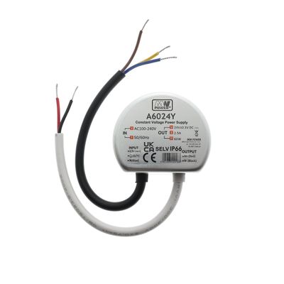 RASIA Konverter für LED-Leuchten, 24V, 60W, IP66, 62mm x 25mm