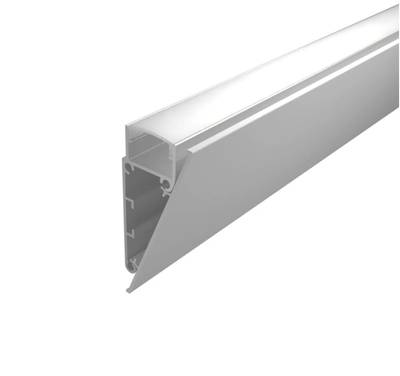 Flaches weißes Aluminiumprofil für LED-Wandstreifen, 2000x55x24mm, für indirekte Beleuchtung Flaches weißes Aluminiumprofil für LED-Wandstreifen, 2000x55x24mm, für indirekte Beleuchtung
