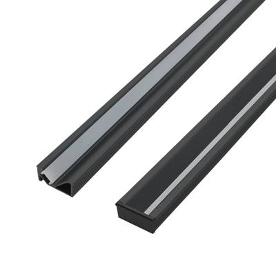 Einbau-Regalprofil für indirekte Beleuchtung mit LED-Streifen, 3 Meter, schwarz