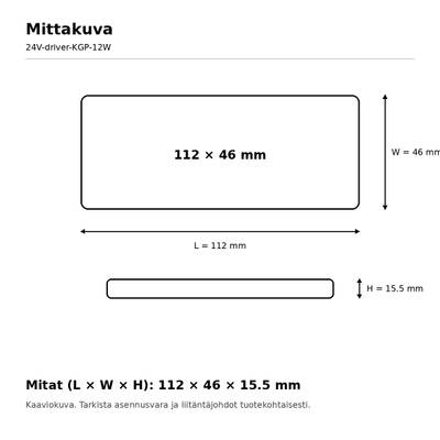 LED-Netzteil, 24 V, 12 W, KGP, IP20
