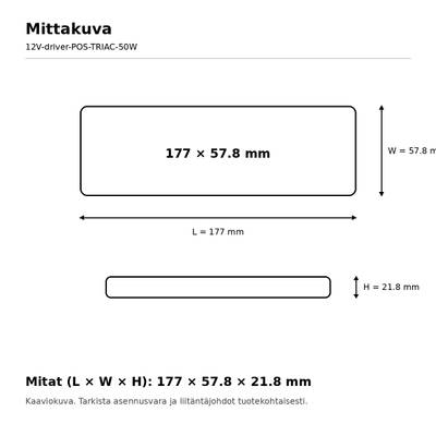 LED-Netzteil, 12 V, 50 W, POS, TRIAC-dimmbar, IP20