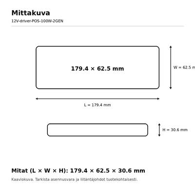 LED-Netzteil, 12 V, 100 W, POS, IP20