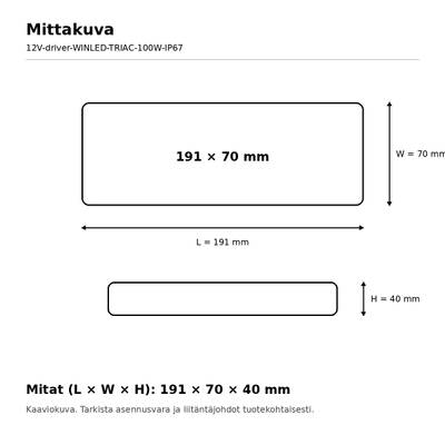 LED-Netzteil, 12 V, 100 W, WINLED, TRIAC-dimmbar, IP67