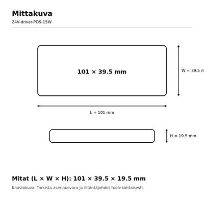LED-Netzteil, 24 V, 15 W, POS, IP20