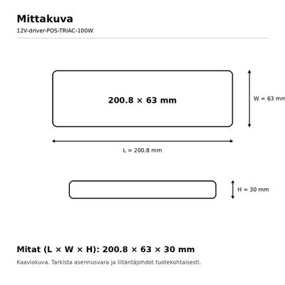 LED-Netzteil, 12 V, 100 W, POS, TRIAC-dimmbar, IP20