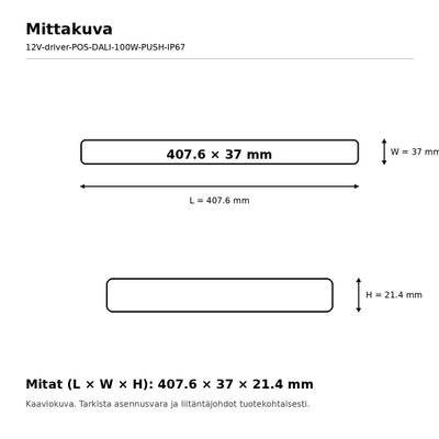 LED-Netzteil, 12 V, 100 W, POS, DALI DT6 / PUSH-DIM, IP67