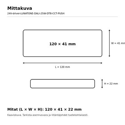 LED-Netzteil, 24 V, 25 W, Lunatone, DALI-2 DT8 CCT / SwitchDim2, IP20