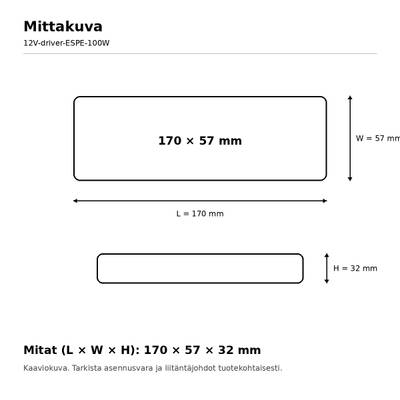 LED-Netzteil, 12 V, 100 W, ESPE, IP20