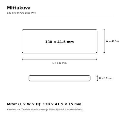 LED-Netzteil, 12 V, 15 W, POS, IP44 LED-Netzteil, 12 V, 15 W, POS, IP44