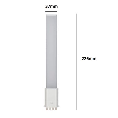 LED-Lampe mit weißem Sockel, Breite 37 mm, Höhe 226 mm - energieeffiziente Beleuchtungslösung für moderne Wohnungen und Büros.