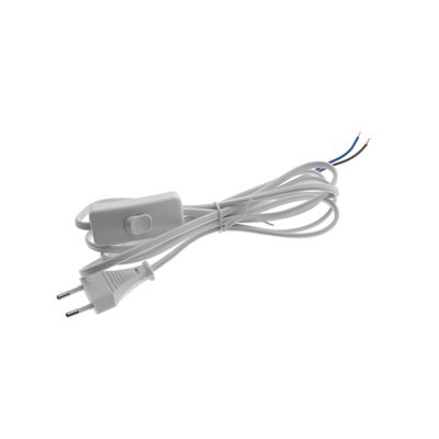 2m Kabel, weißer Zwischenschalter und Stecker
