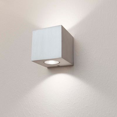 LED-WANDLEUCHTE XL CUBIC 2, Farbtemperatur einstellbar, dimmbar, 2x3W, CRI91, IP21, Aluminium gebürstet