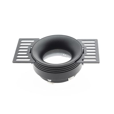 VOID verputzte runde Lampenfassung + GU10/MR16 Fassung, IP44, schwarz