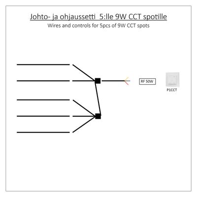 Anschlussdrähte und drahtlose Steuerung 5pcs 9W CCT led SPOTILLE
