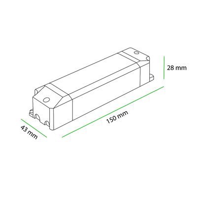 3D-Modell eines dreieckigen Prismas mit grünen Kanten und schwarzen transparenten Seiten. Perfekt für die LED-Beleuchtungsbewegung, die geometrische Formen in modernen Designs präsentiert.