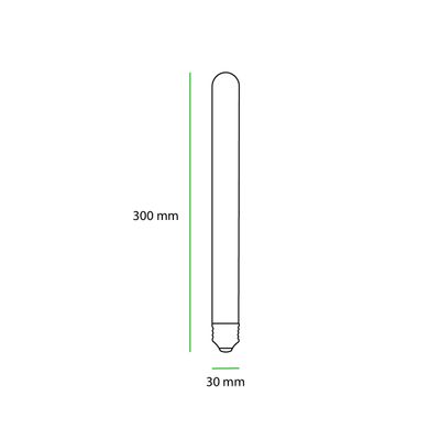 Alternativtext: Schema eines zylindrischen Objekts in Grün, 300 mm hoch und 30 mm breit, ideal für LED-Beleuchtung.
