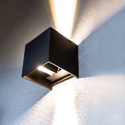 LED-WANDLEUCHTE FUNK, 3500K, dimmbar, 2x7W, CRI93, IP65, schwarz LED-WANDLEUCHTE FUNK, 3500K, dimmbar, 2x7W, CRI93, IP65, schwarz