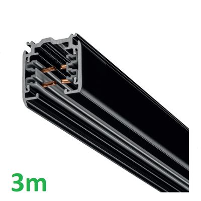3m Stromschiene - XTS 4300-2, 3-Phasen-Schiene, Aufputzmontage, BLACK
