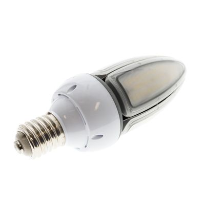 LED-Lampe mit Metallschraubensockel und länglicher Form mit weißem Sockel, ideal für energieeffiziente Beleuchtungslösungen.