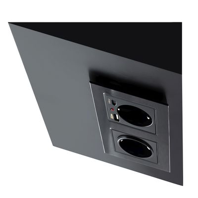 Flache Ecksteckdosenleiste für die Küche, 2 Steckdosen + USB-A und USB-C Ladeanschlüsse, schwarz