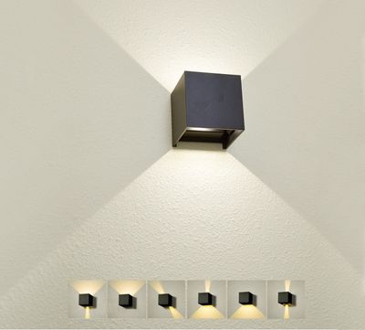 FUNK Wandleuchte mit verschiedenen Lichtöffnungswinkeln.
