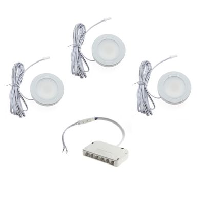 Wandleuchten-Set, LUMO 3x1W, dimmbar, IP44