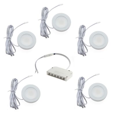 Wandleuchten-Set, LUMO 5x1W, dimmbar, IP44