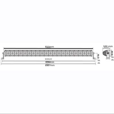 Schema einer LED-Lichtleiste mit den Maßen 890 mm (L) x 100 mm (B) x 60 mm (T) mit seitlicher Halterung für optimierte Beleuchtungslösungen.