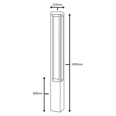 LED PIHAVALIISIN PILARI FUNK, 3500K, 10W, CRI85, IP65, mattschwarz