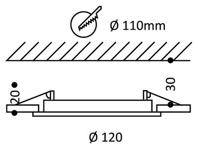 Technisches Diagramm eines 110-mm-Kreissägeblattes mit eingezeichneten Winkeln und Maßen, das seine Konstruktion für präzise Schnitte zeigt.
