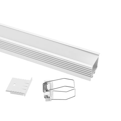 Aluminium profile for led strip - ISO FITTABLE, 50/35x35mm 3000mm, spring fixing, brushed aluminium