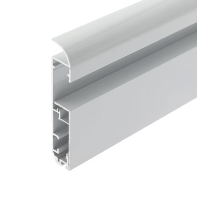 Aufputzsockelleiste mit Aluminiumprofil für LED-Leiste, 3 m, weiß