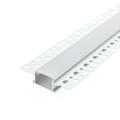 Doppelseitiges, flächenbündiges Aluminiumprofil für LED-Leisten 2000x21x14mm, gebürstetes Aluminium