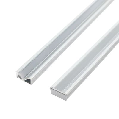 Regaleinbauprofil für indirektes Licht für LED-Streifen, 3 m, gebürstetes Aluminium