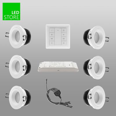 R023 CCT LED-Leuchte 6 Stück SETTI mit drahtloser Steuerungstaste